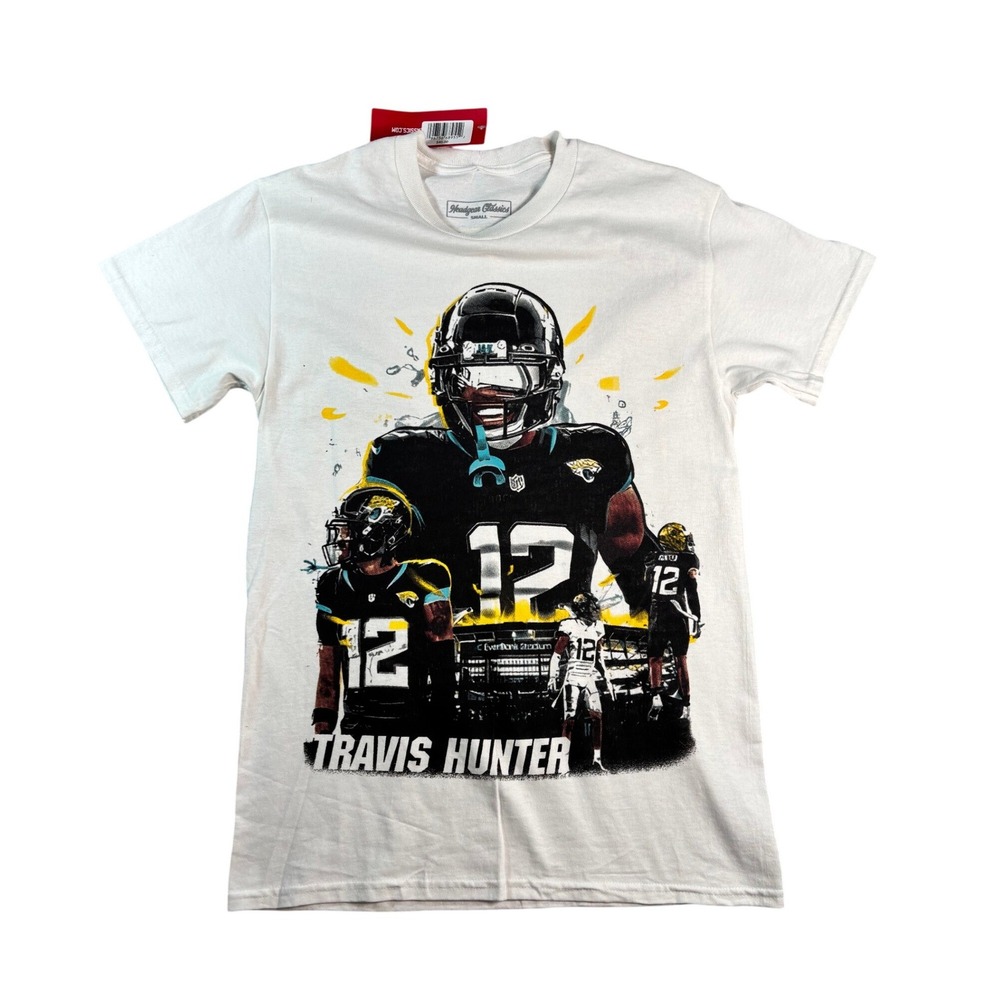 Headgear Classics Travis Hunter #12 Graphic T-Shirt White Small NWT